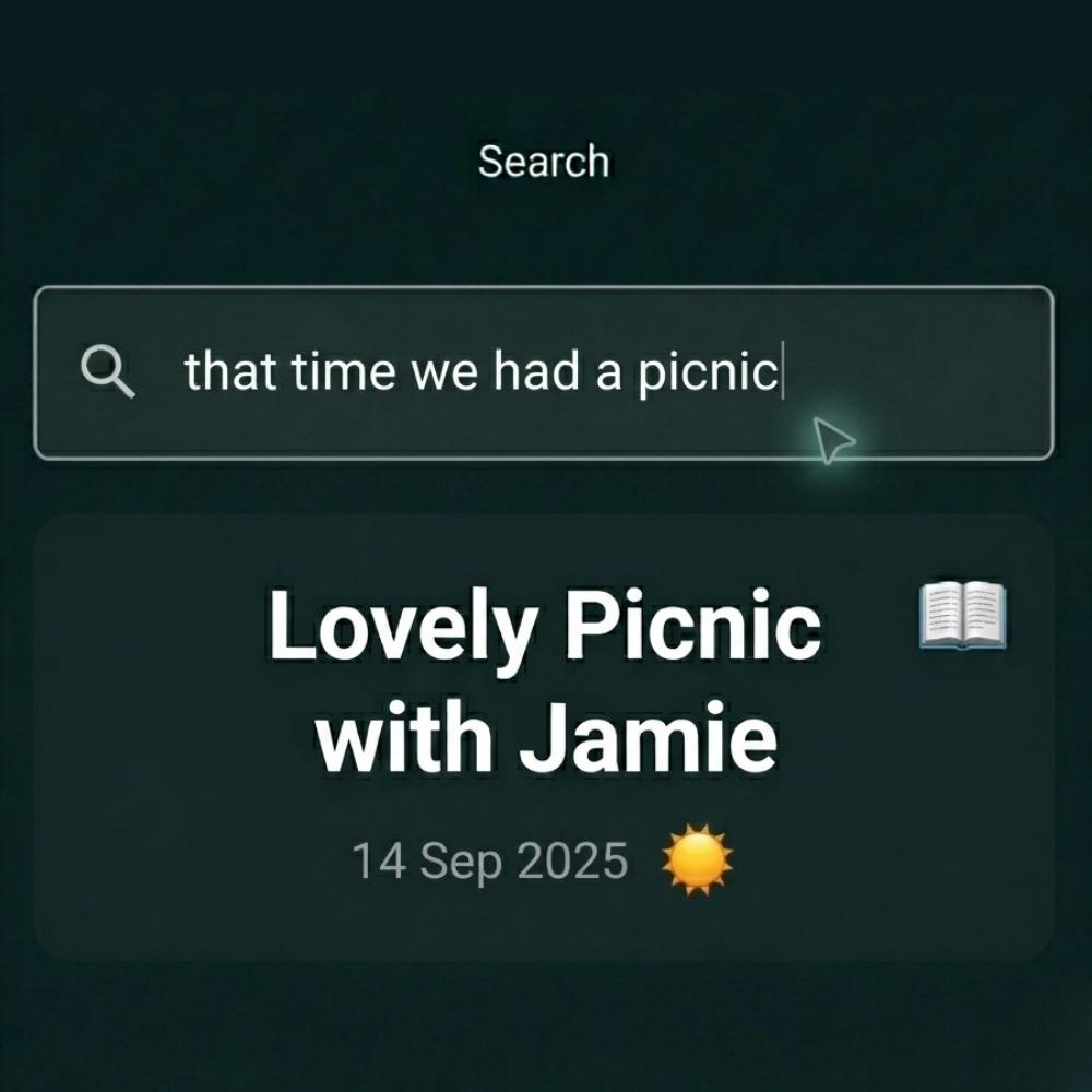 Solstice Diary search screen showing filters for date, people, and emotions.